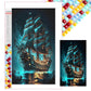5D DIY Big Size Diamond painting - Full Square - Night Sailboat 45x75cm