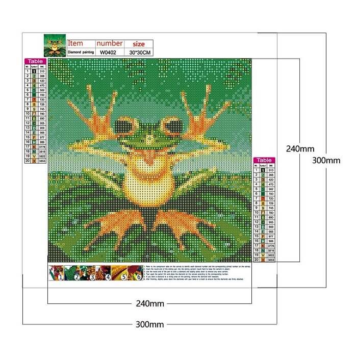 funny frog diamond painting canvas size