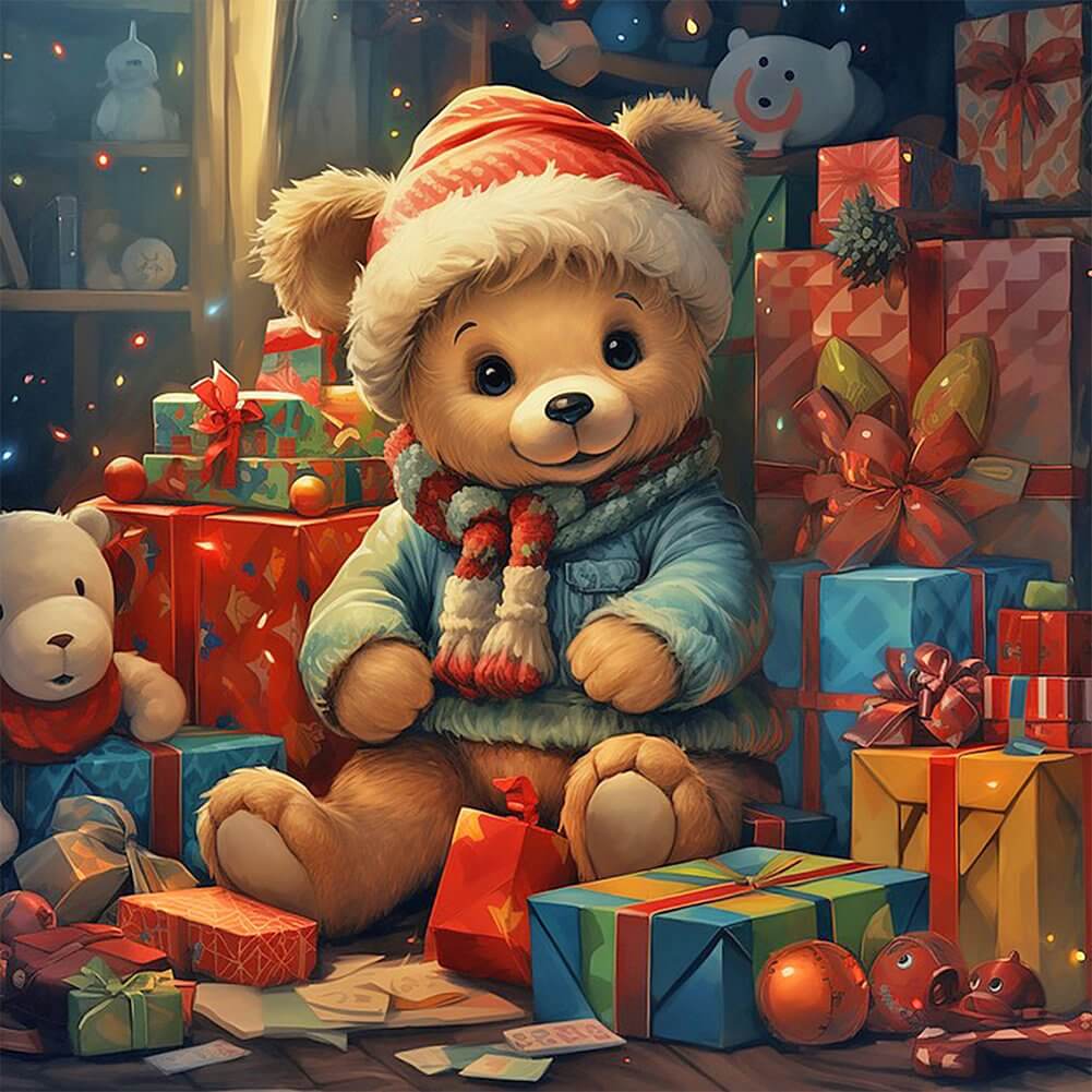 5D DIY Diamond Painting Kit - Full Round / Square - Bear & Gifts