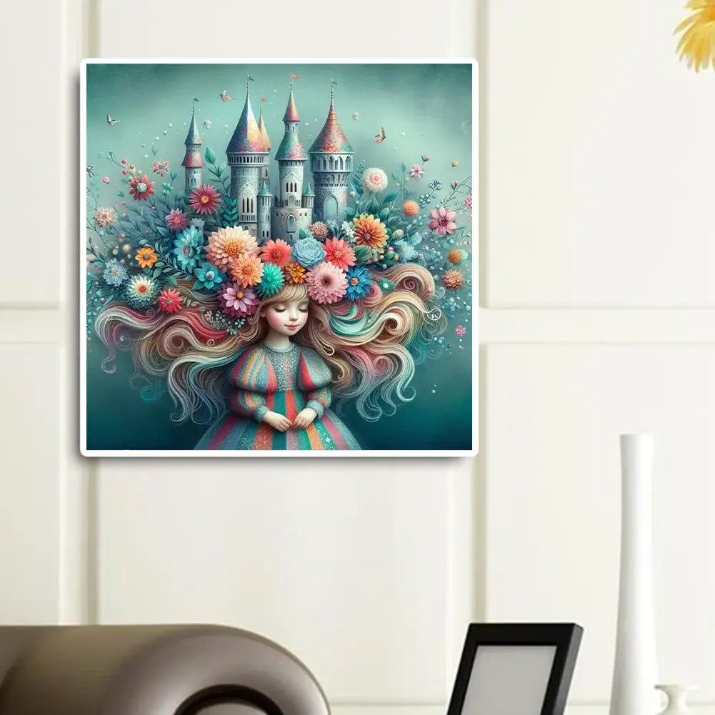 Girl With Castle Hair 5D DIY Diamond Painting