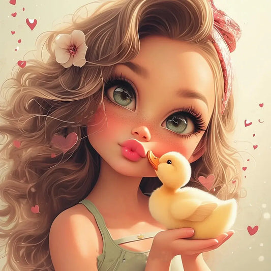 Girl and Duck 5D DIY Diamond Painting