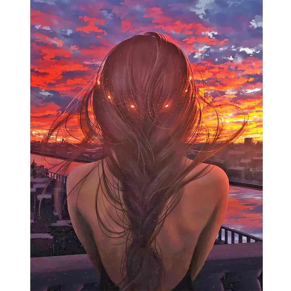 5D DIY Diamond Painting Kit - Full Round / Square - Girl Back