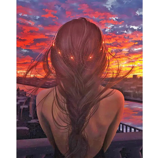 5D DIY Diamond Painting Kit - Full Round / Square - Girl Back