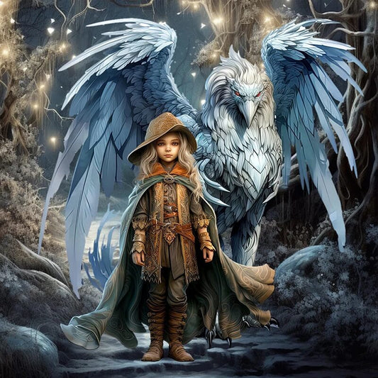 5D DIY Girl And Dragon Diamond Painting