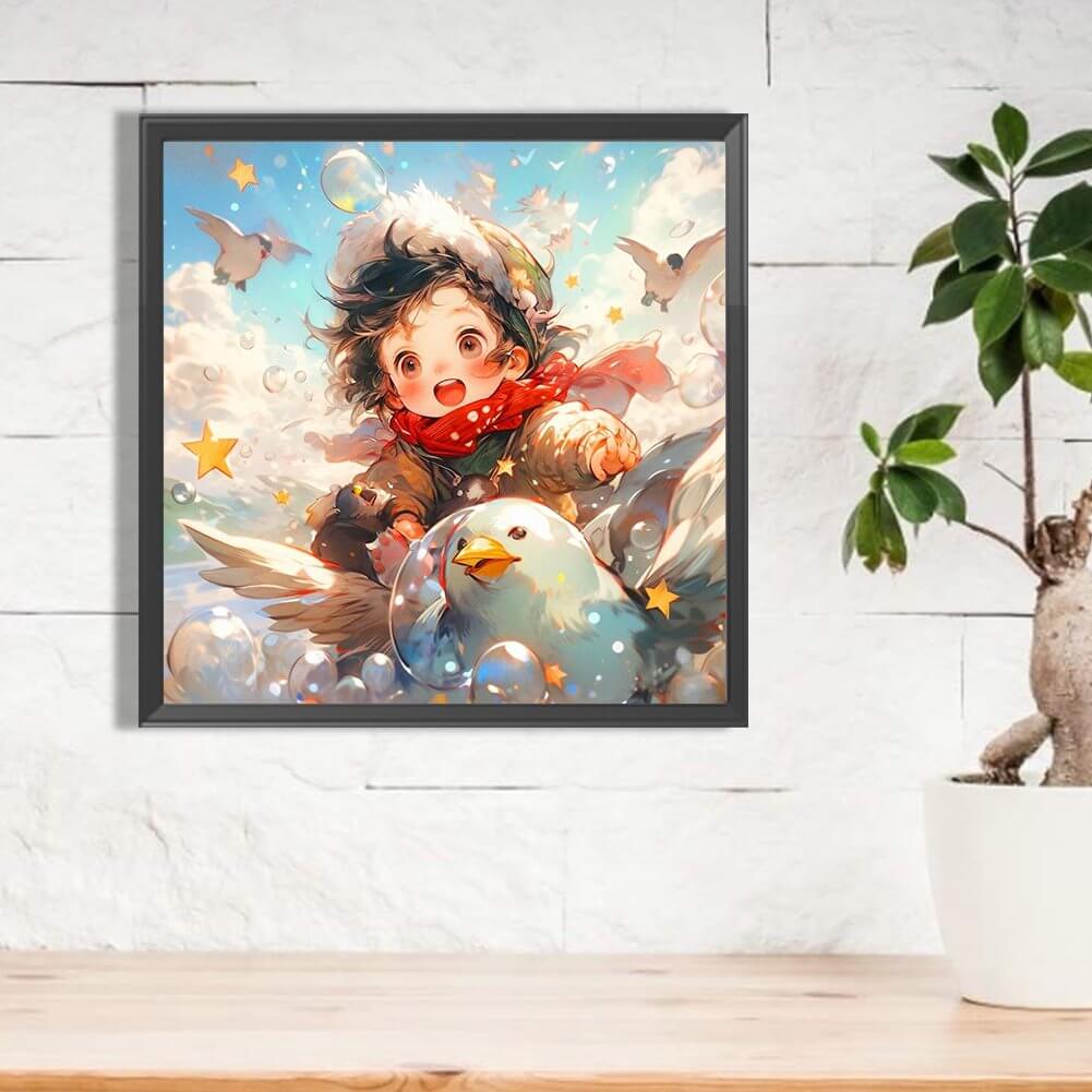 Girl On A Eagle 5D DIY Diamond Painting