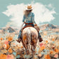 5D DIY Diamond Painting - Full Round / Square - Girl Ride Horse