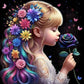 Girl Smell Rose Diamond Painting