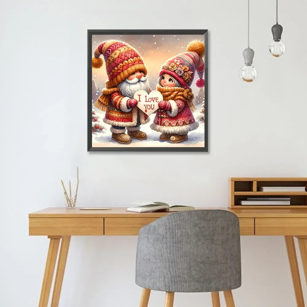 5D DIY Gnome Gobin Love Diamond Painting Kit