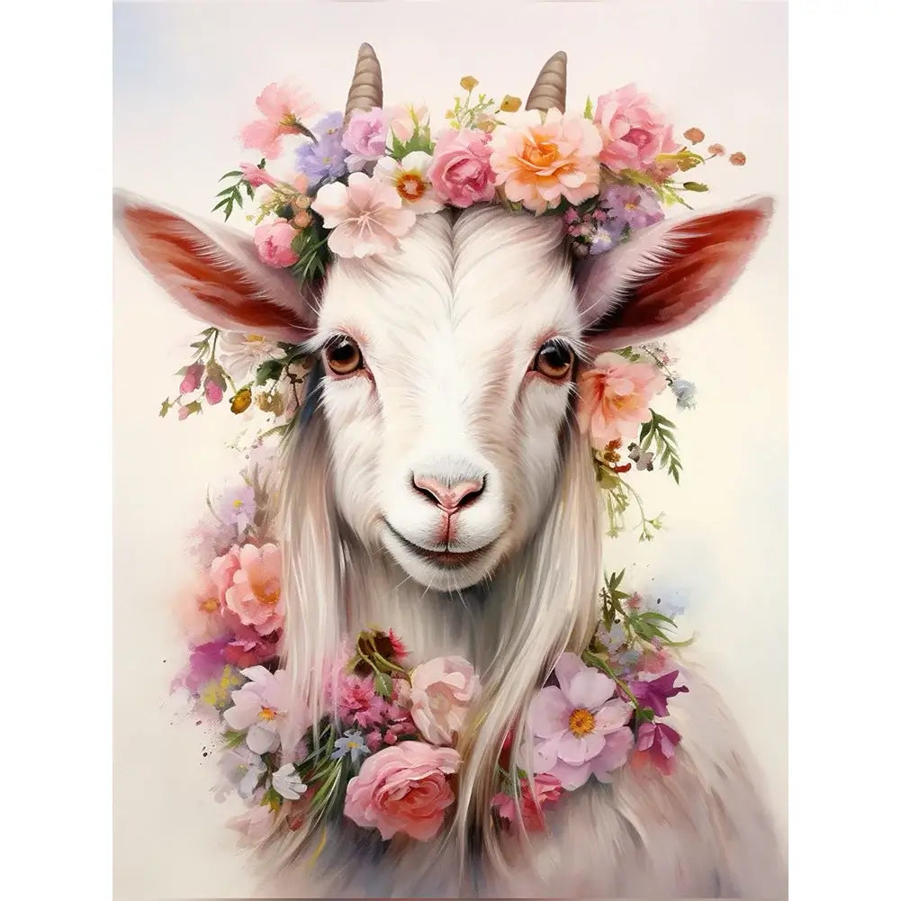 5D DIY Diamond Painting - Full Round / Square - Goat In Garland