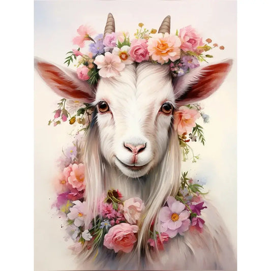 5D DIY Diamond Painting - Full Round / Square - Goat In Garland