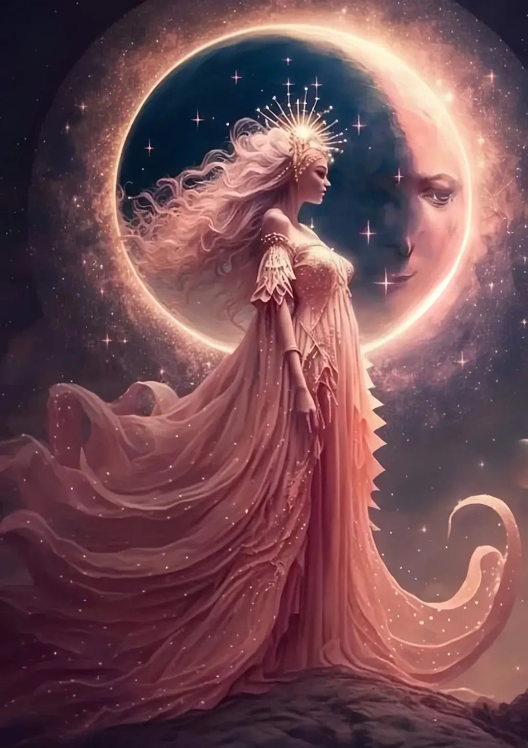 5D DIY Diamond Painting - Full Round / Square - Girl On Moon