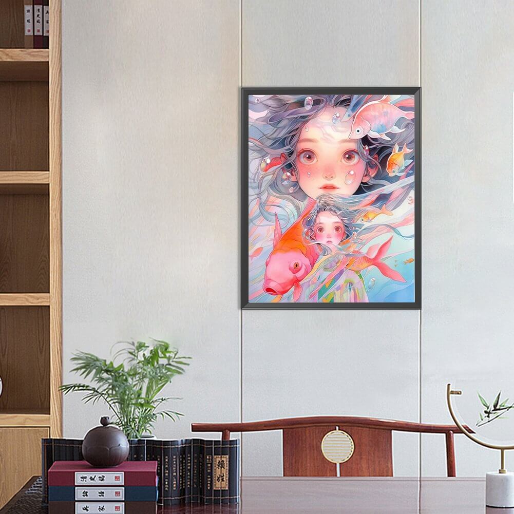 Goldfish and Maiden 5D DIY Diamond Painting Kit