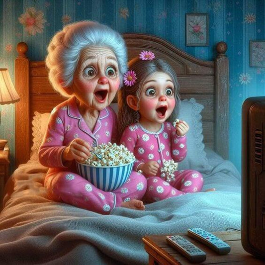 5D DIY Grandma And Girl Diamond Painting