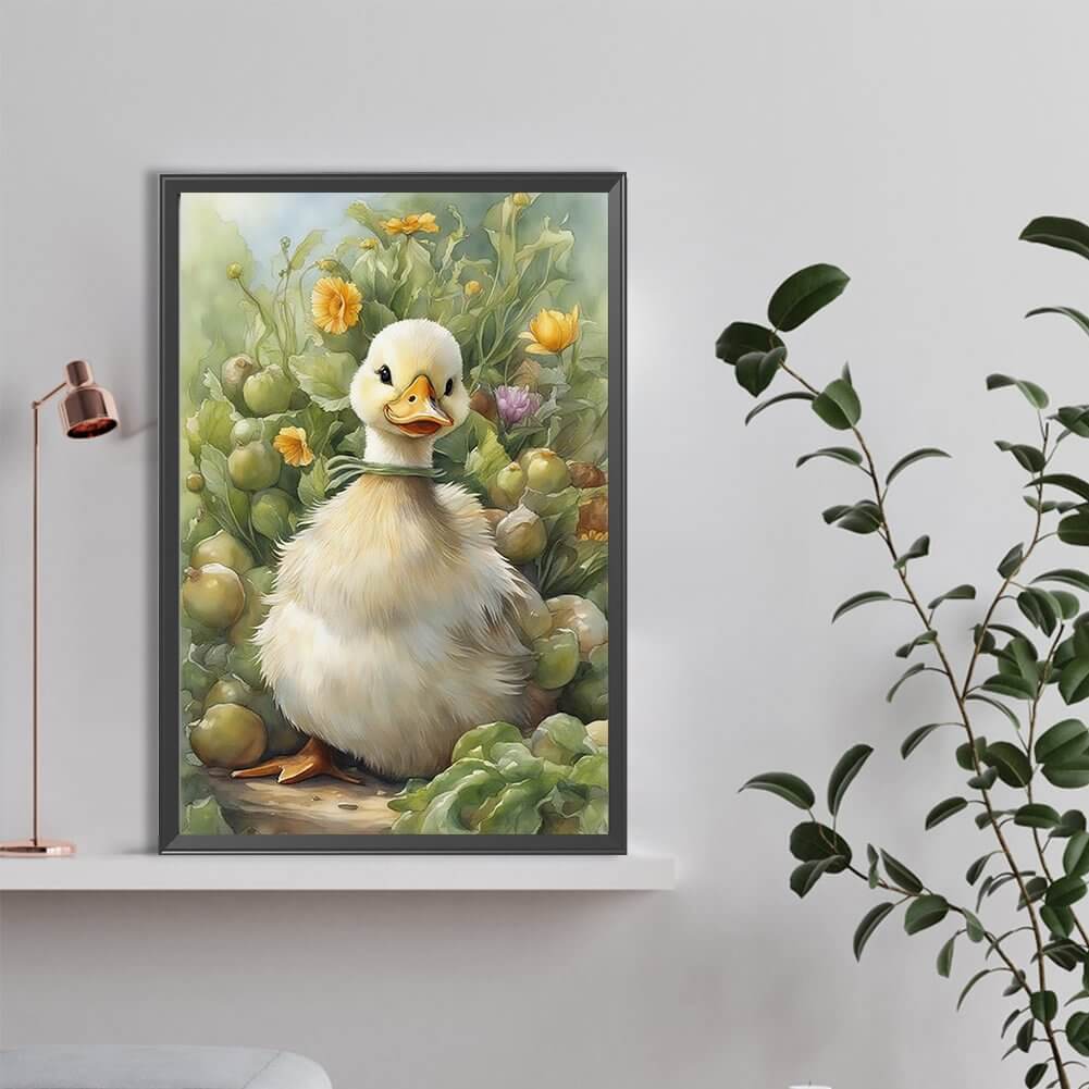 5D DIY Butterfly Diamond Painting Kit - Full Round / Square - Grassy Bushes Duck