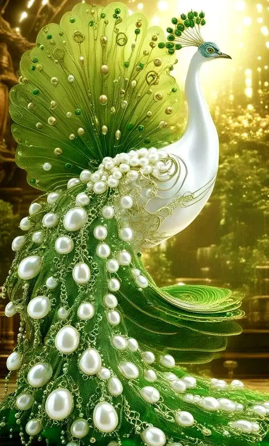 Green Peacock Diamond Painting