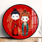 5D DIY AB Drill Diamond Painting - Cartoon Chinese Groom and Bride