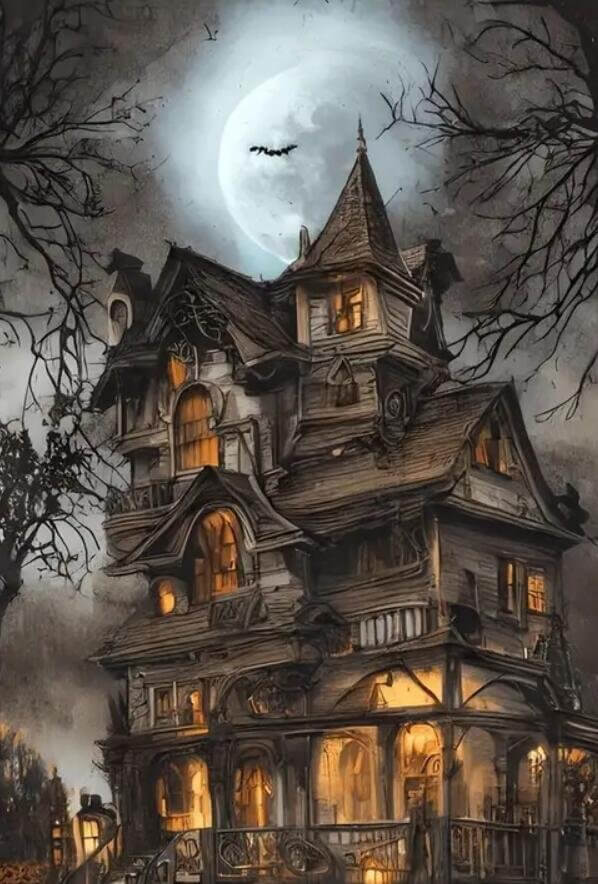 5D DIY Halloween Castle Diamond Painting
