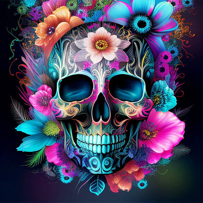 halloween flower skull diamond painting kit