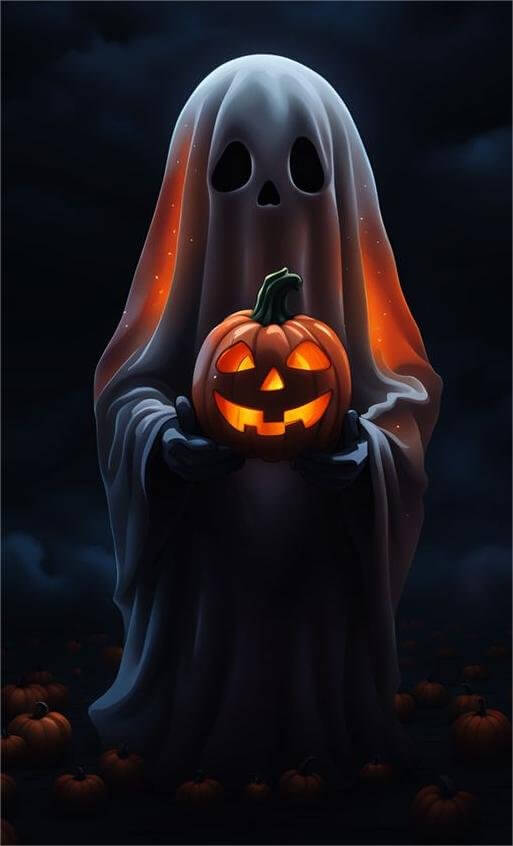 Halloween Goast and Pumpkin Diamond Painting
