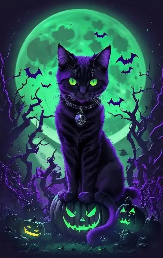 Halloween Night Cat Diamond Painting