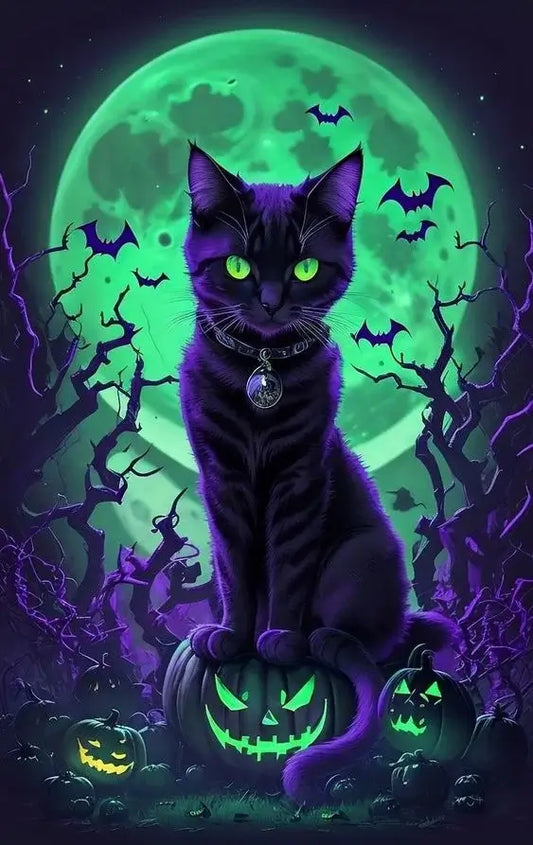 Halloween Night Cat Diamond Painting