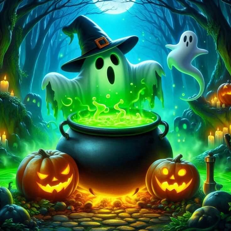 5D DIY Diamond Painting - Full Round / Square - Halloween Pot C