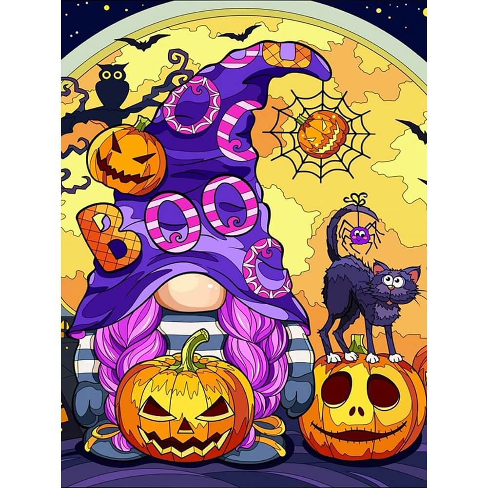 5D DIY Halloween Diamond painting - Full Round / Square  Pumpkin & Gnome