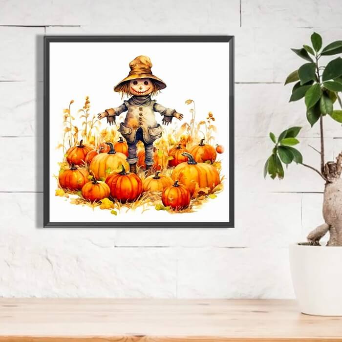 halloween scarecrow pumpkin diamond painting