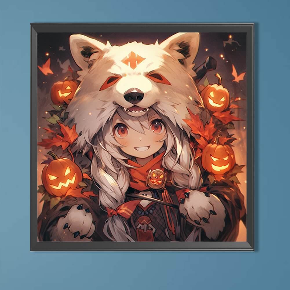 halloween Wolf Girl 5D DIY Diamond Painting Kit