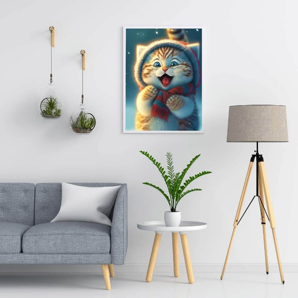 Happy Cat With Hat 5D DIY Diamond painting