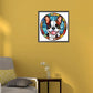 happy dog stained glass diamond dot art craft