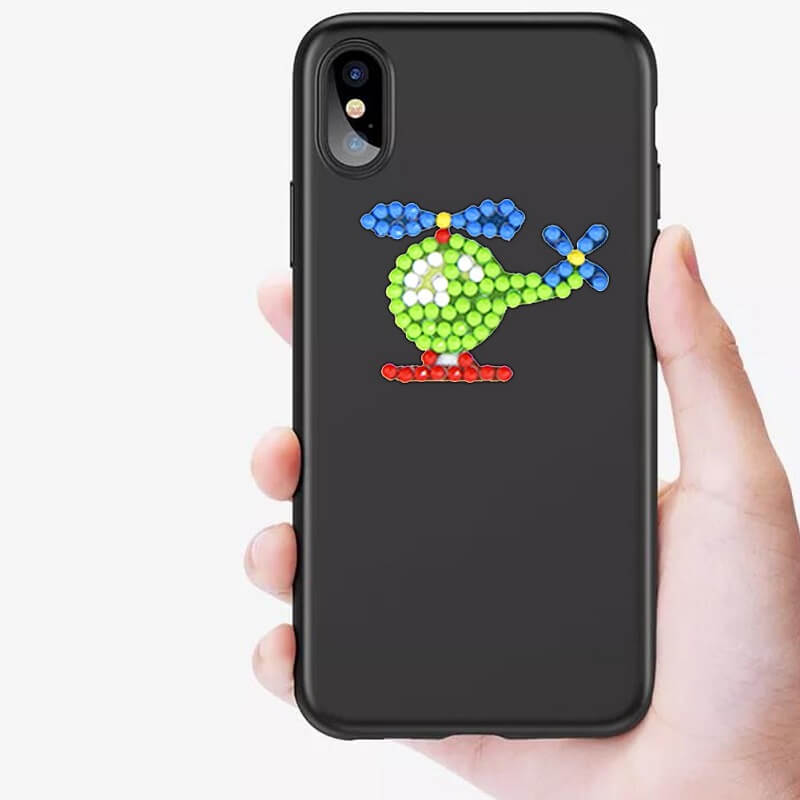 helicopter diy diamond art sticker on the cellphone