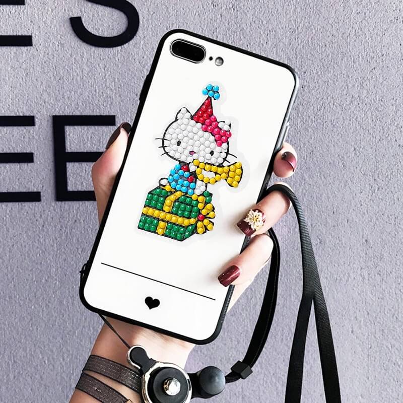 hello kitty diamond painting decals adhesive cellphone sticker