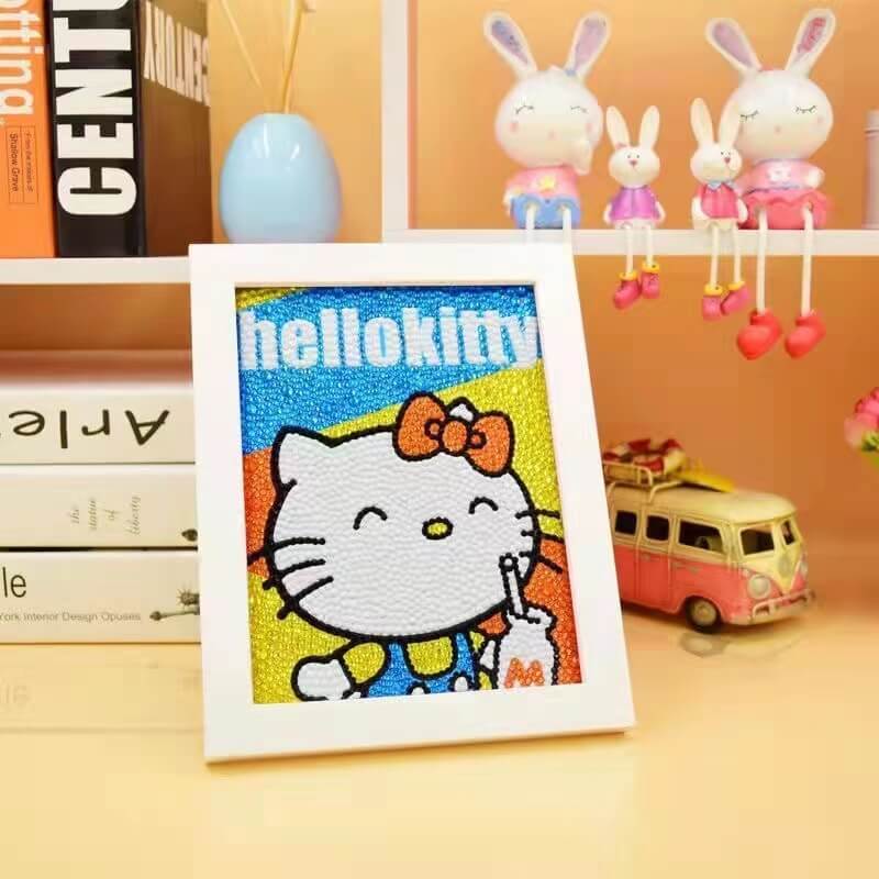hello kitty Crystal Rhinestone diamond painting kit for kids with white frame Tk13