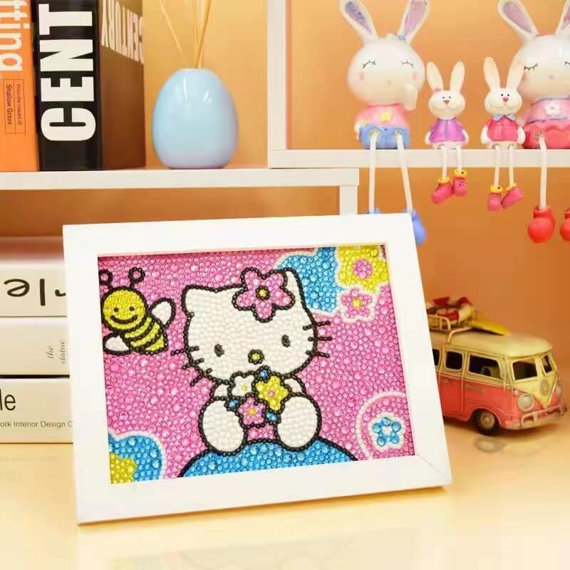 hello kitty Crystal Rhinestone diamond painting kit for kids with white frame Tk17