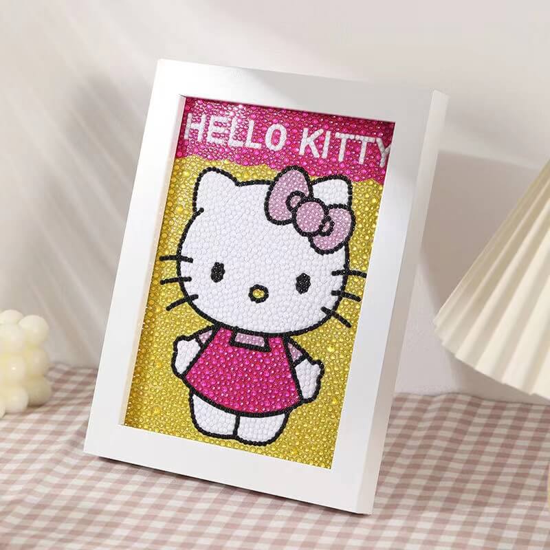 hello kitty Crystal Rhinestone diamond painting kit for kids with white frame Tk03