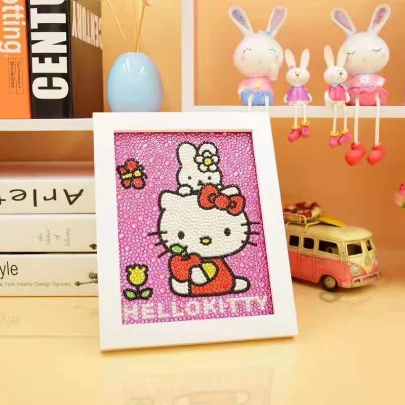 hello kitty Crystal Rhinestone diamond painting kit for kids with white frame Tk06