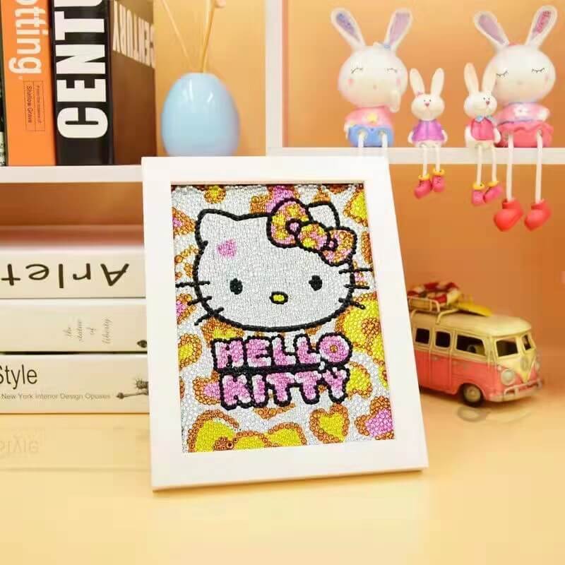hello kitty Crystal Rhinestone diamond painting kit for kids with white frame Tk08