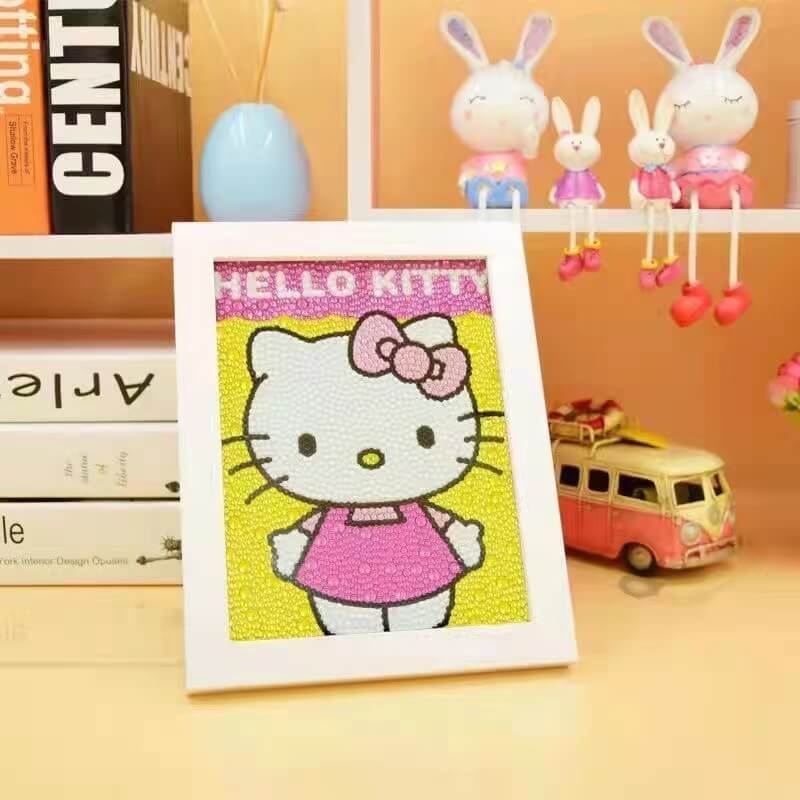 hello kitty Crystal Rhinestone diamond painting kit for kids with white frame Tk09
