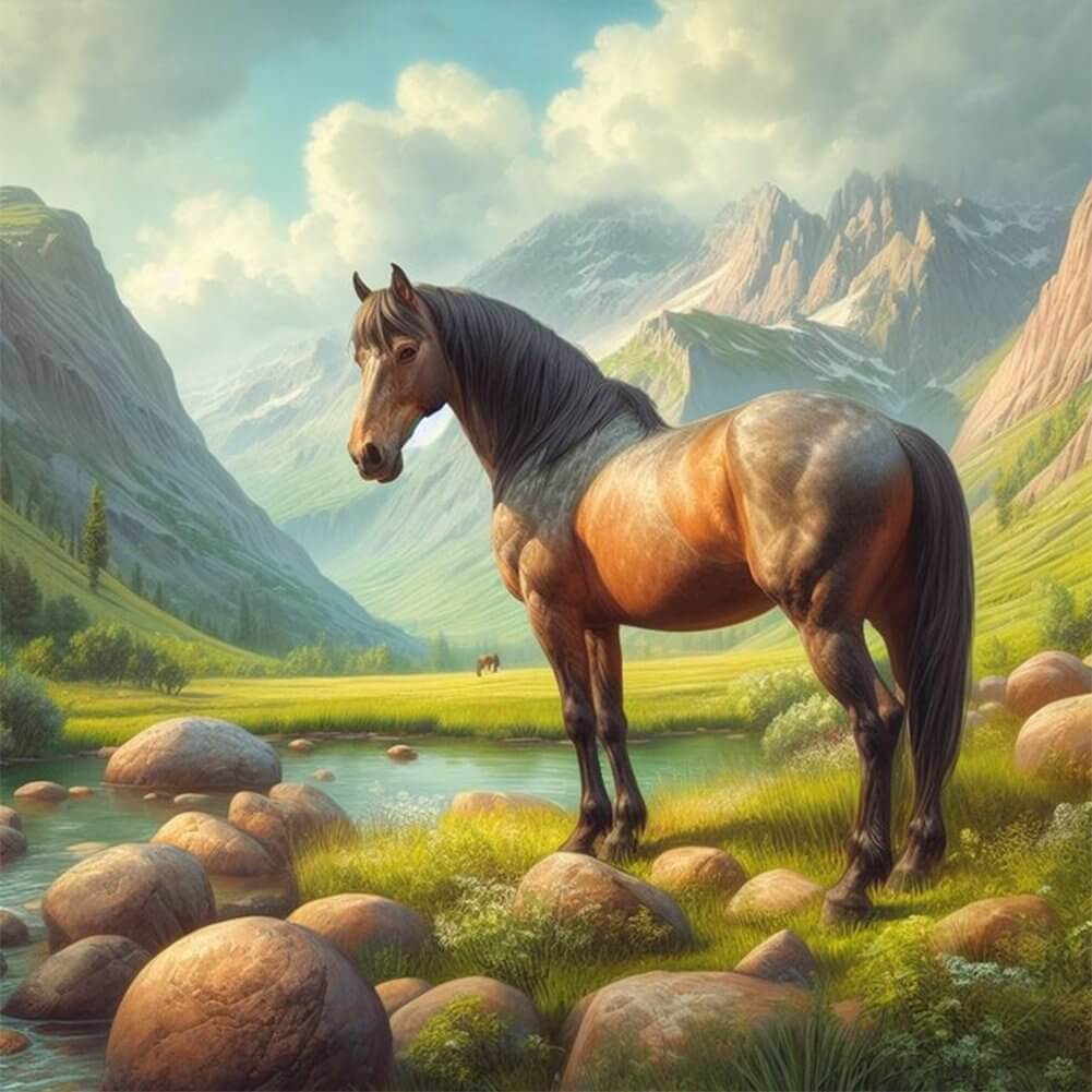 5D DIY Diamond Painting Kit - Full Round / Square - The Horse