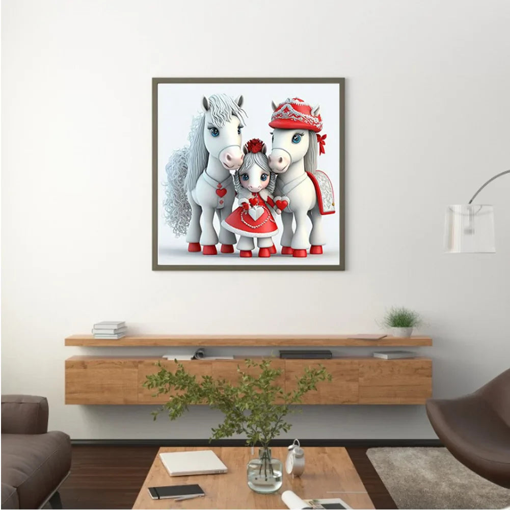 horse family diamond painting