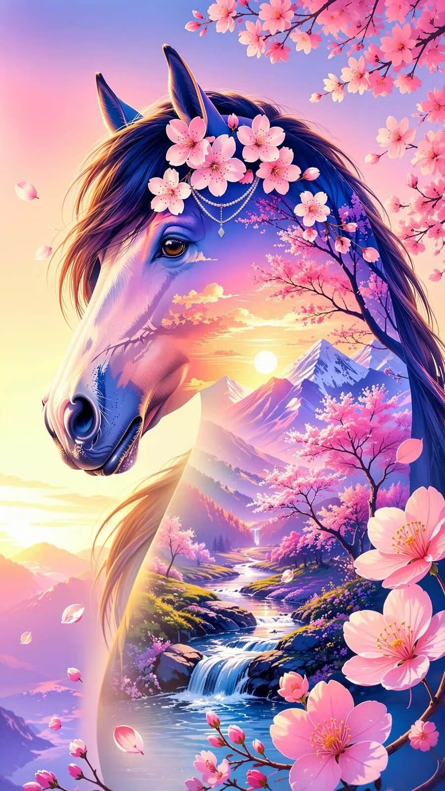 DIY Diamond Painting Kit - Full Round / Square - Horse Landscape
