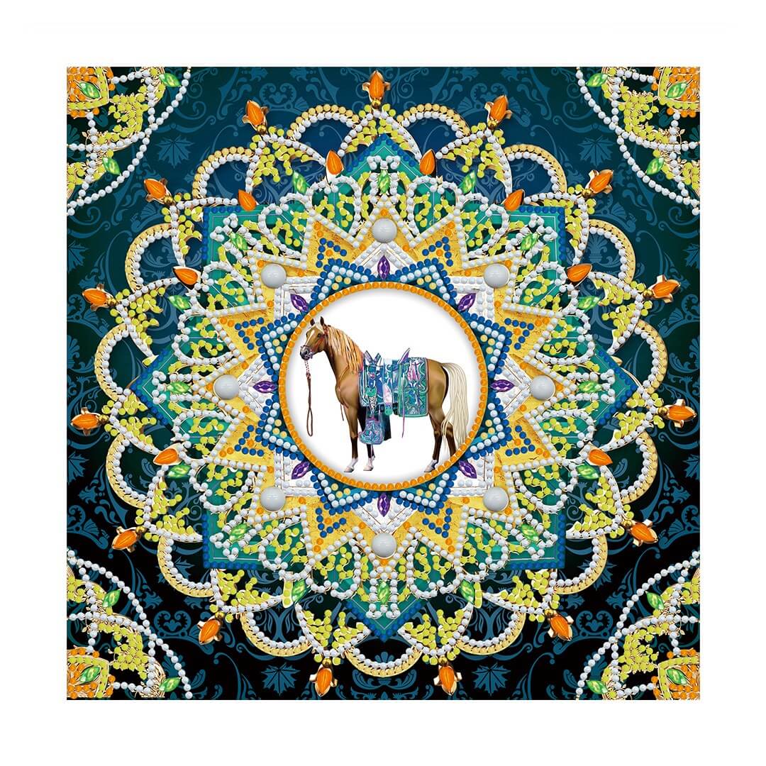 Luminous Diamond Painting - Crystal Rhinestone - Horse Mandala B