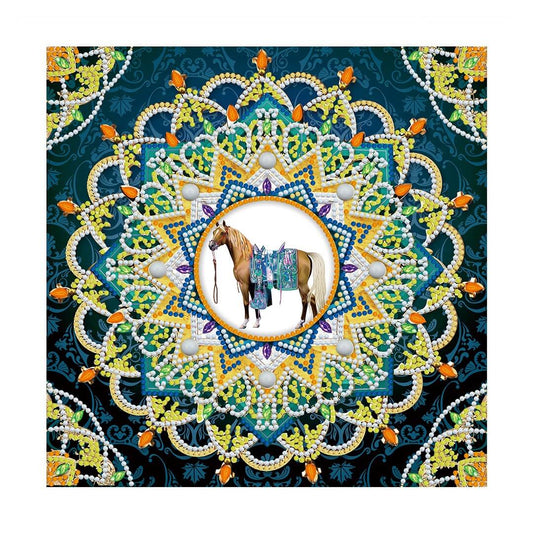 Luminous Diamond Painting - Crystal Rhinestone - Horse Mandala B