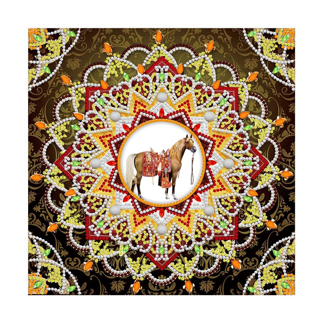 horse mandala luminous diamond painting kit