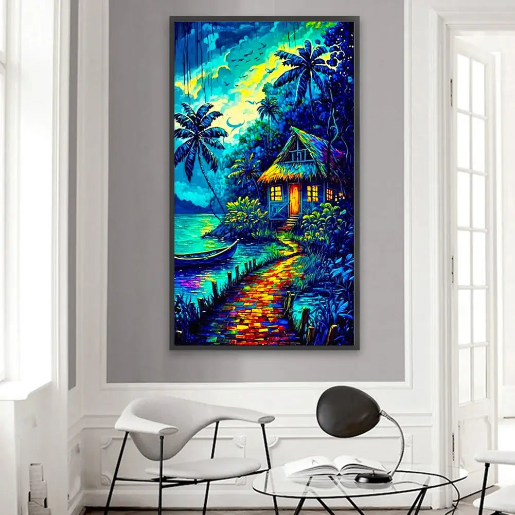 House Besids River Diamond Painting