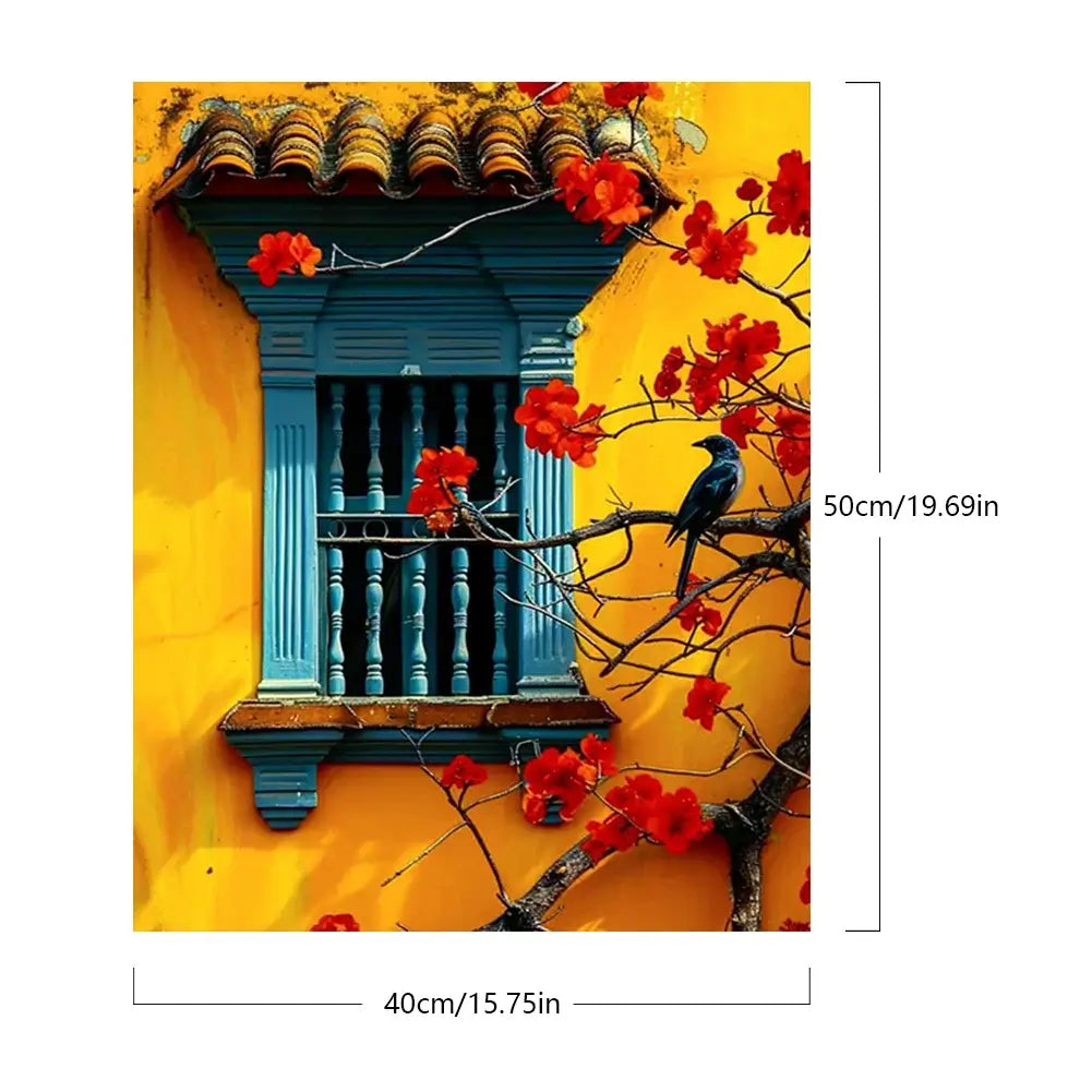 House Flowers Paint By Number Acrylic Oil Painting Size