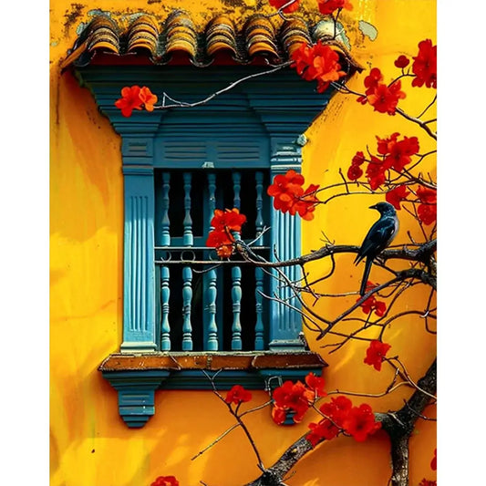 House Flowers Paint By Number Acrylic Oil Painting Kit