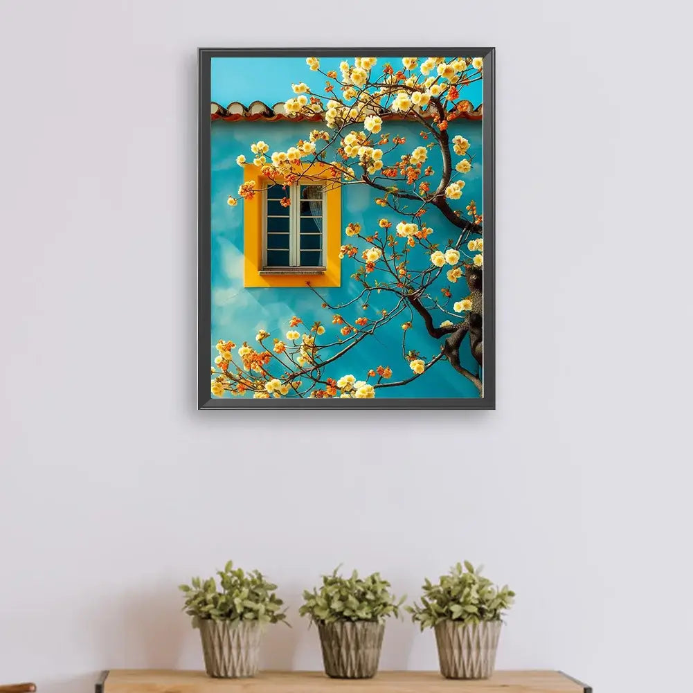 DIY House Flowers Paint By Number Acrylic Oil Painting Kit