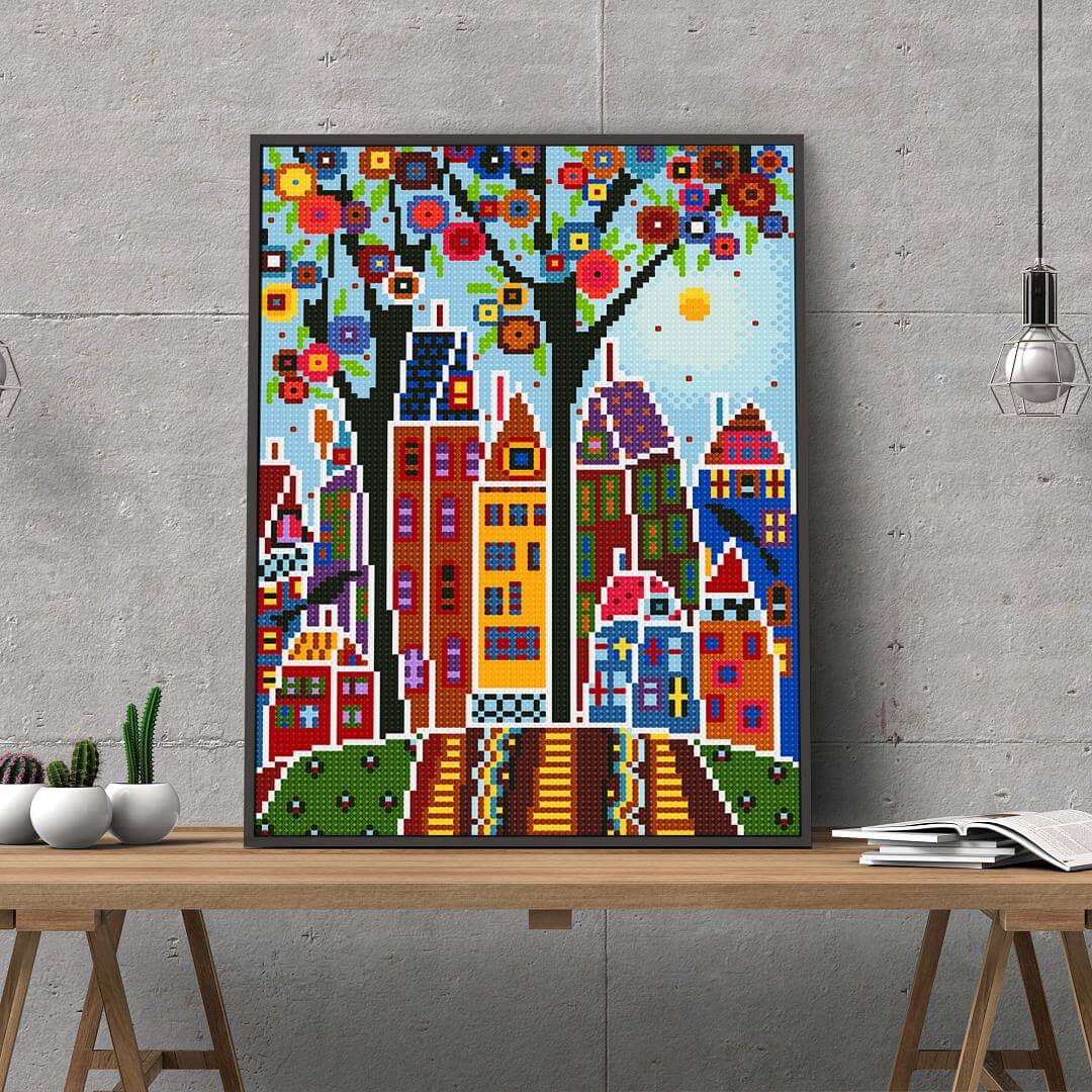 Luminous Diamond Painting - Crystal Rhinestone - Town A